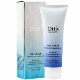 Увлажняющая и отбеливающая маска-пленка Ottie Aqua Rich Whitening Peel Off Mask Pack 