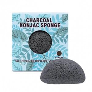 Спонж конняку Trimay Charcoal Konjac Sponge черный (в коробочке)