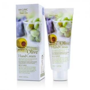 Крем для рук увлажняющий с экстрактом оливы 3W Clinic Olive Hand Cream, 100 мл.