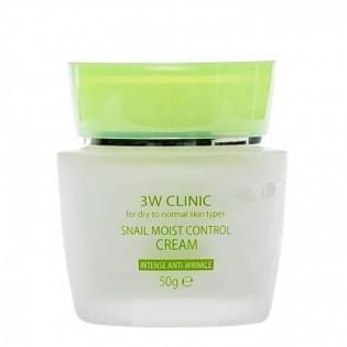 Крем для лица увлажняющий с муцином улитки 3W Clinic Snail Moist Control Cream