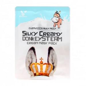 Тканевая маска с паровым кремом из молока ослиц Elizavecca Silky Creamy donkey Steam Cream