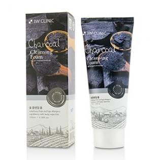 Пенка для умывания натуральная с углем  3W CLINIC Charcoal Cleansing Foam