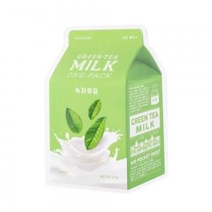 Маска тканевая молочная с зеленым чаем A'PIEU Green Tea Milk One-Pack