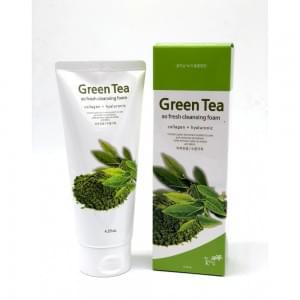 Пенка очищающая Kkotminam Green Tea So Fresh Cleansing Foam Collagen + Hyaluronic, 120 мл.
