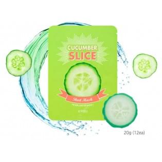 Увлажняющие маски-слайсы локальные с огурцом A'PIEU Cucumber Slice Sheet Mask 