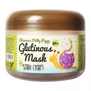 Ночная крем-маска с муцином улитки и арганой Milky Piggy Glutinous 80% Mask Elizavecca