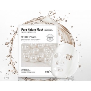 Маска для лица тканевая с жемчугом Anskin Secriss Pure Nature Mask Pack- White pearl
