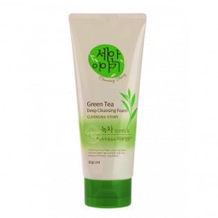 Пенка для умывания WELCOS Cleansing Story Foam Cleansing (Green Tea)