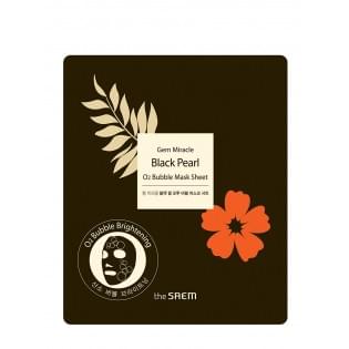 Маска тканевая кислородная с черным жемчугом The Saem Gem Miracle Black Pearl O2 Bubble Mask