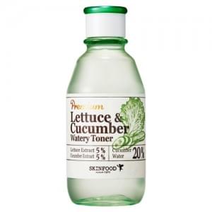 Тонер для лица успокаивающий Skinfood PREMIUM LETTUCE & CUCUMBER WATERY TONER