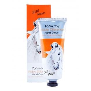 Крем для рук с лошадиным жиром Farm stay visible differerce hand cream horse oil, 100 мл.