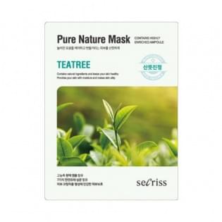 Маска для лица тканевая с чайным деревом Anskin Secriss Pure Nature Mask Pack-Teatree
