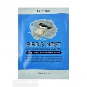 Маска тканевая с экстрактом ласточкиного гнезда FARMSTAY Bird`s Nest Essence Mask